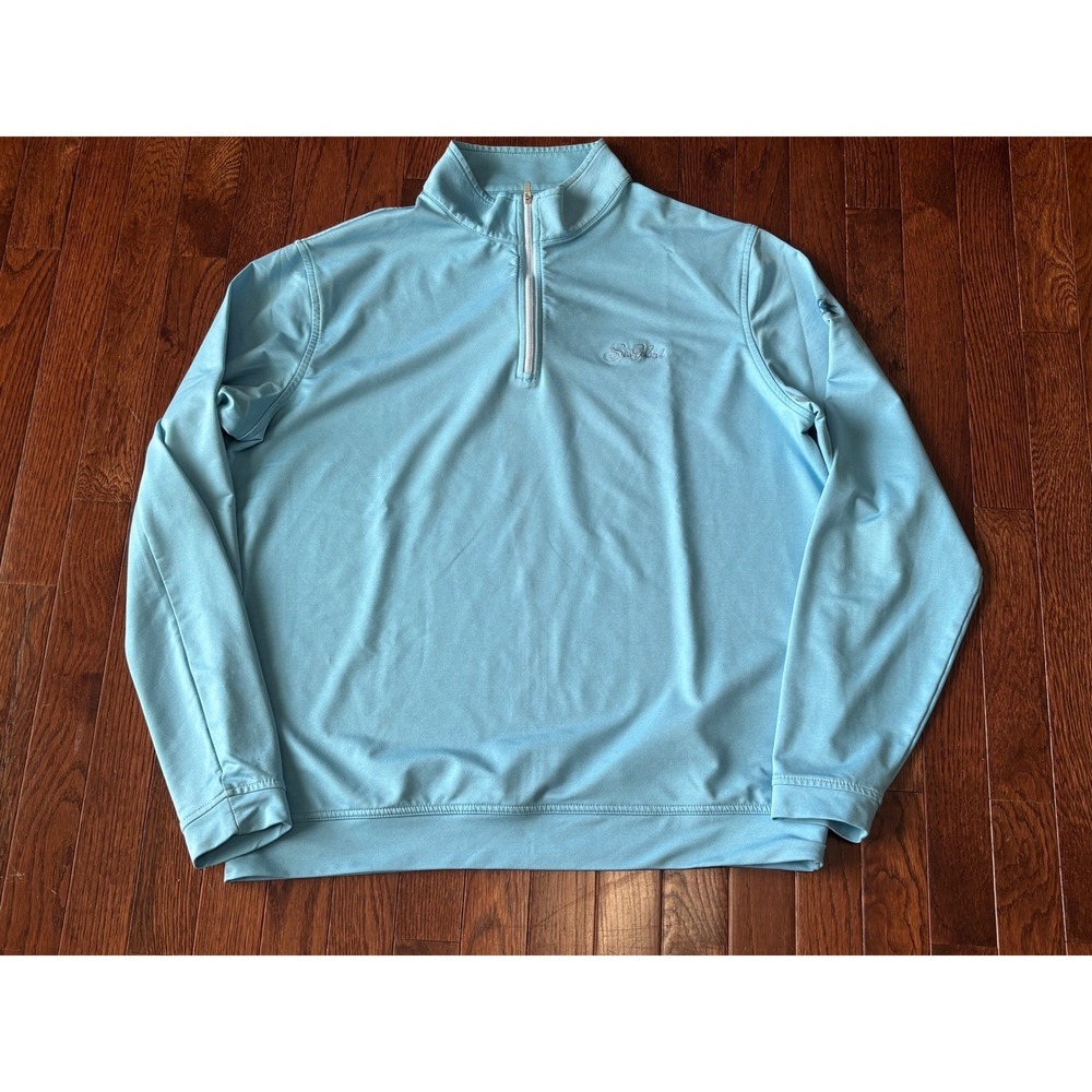 Peter Millar Sea Island Quarter Zip Pullover Blue MF21EK40B Mens L